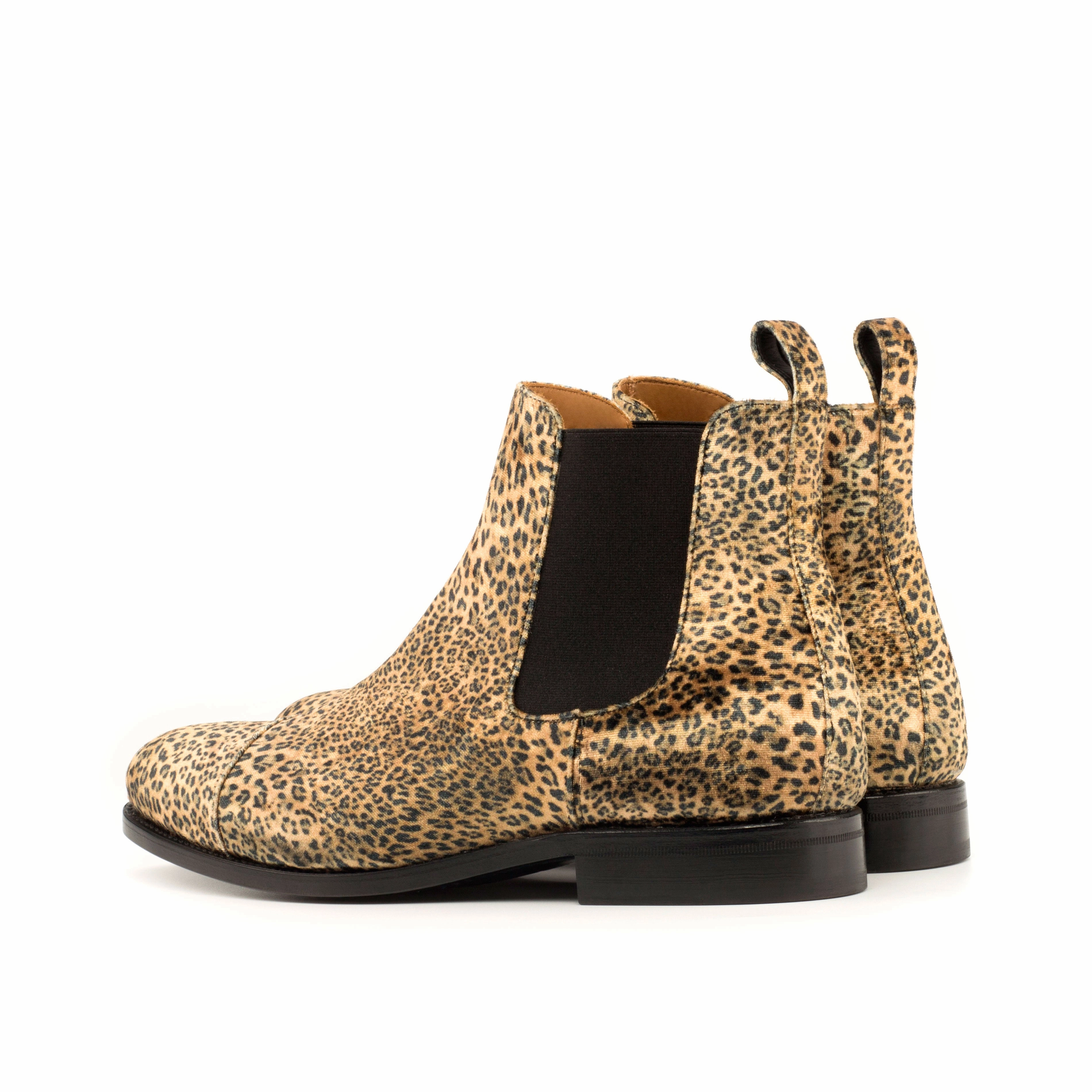 Comfy Work Boots Leopard Fabric Chelsea Boots