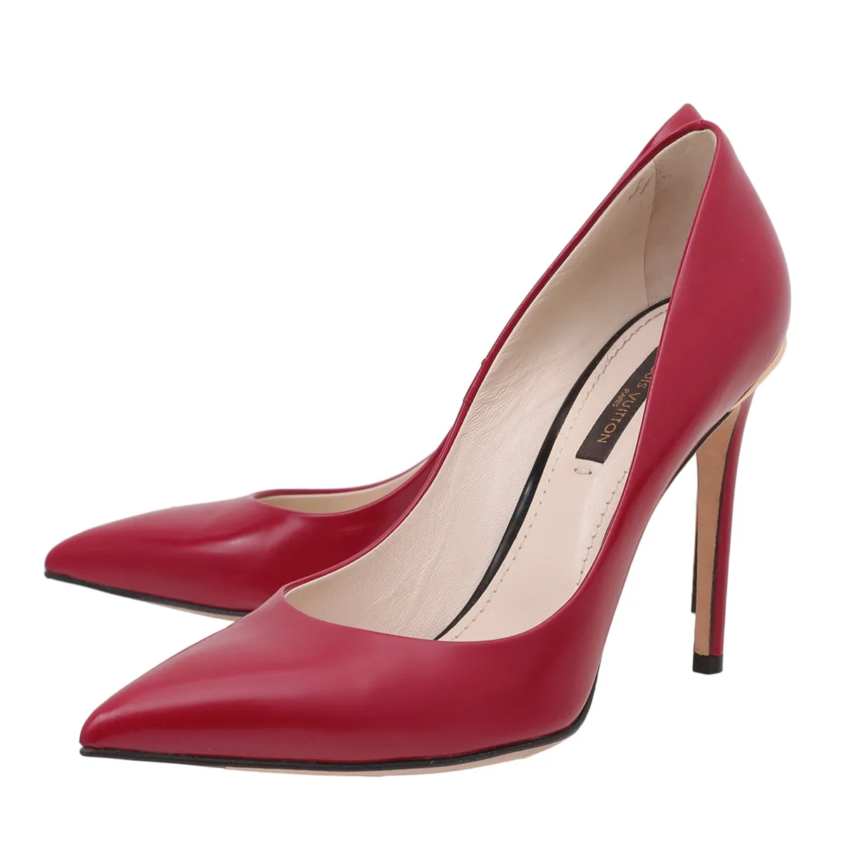 Louis Vuitton Red Glazed Eyeline Pumps 36.5 Ergonomic Travel Enthusiasts