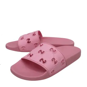 Track Hike Gucci Pink GG Slide Rubber Sandal 38