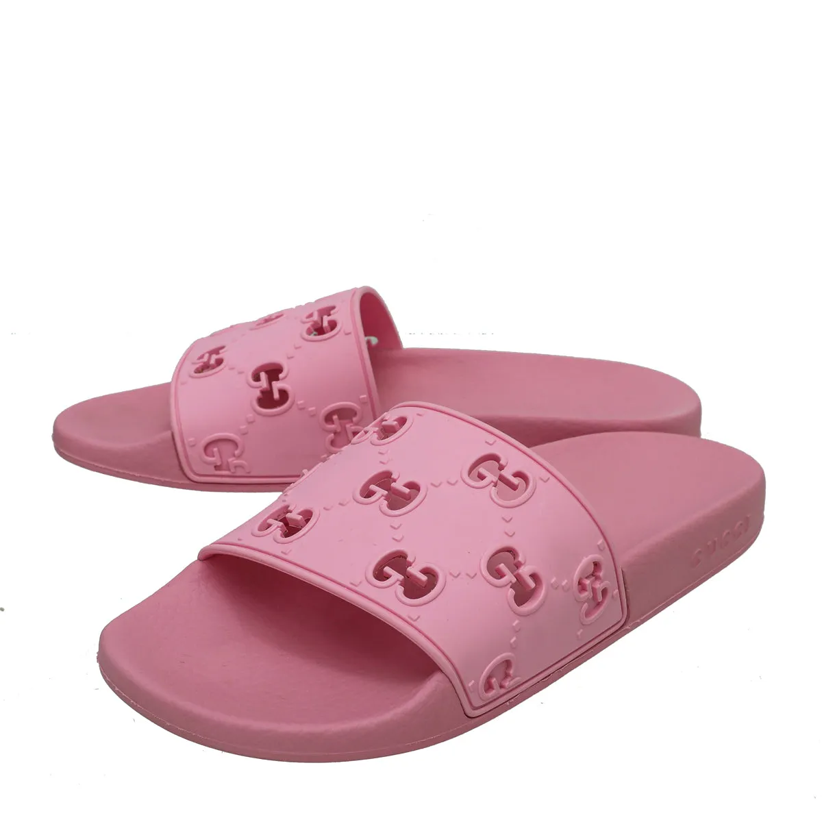 Track Hike Gucci Pink GG Slide Rubber Sandal 38