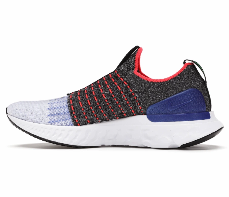 Men's Nike React Phantom Run (White/Red/Racer Blue) Quickness Propulsion Technology