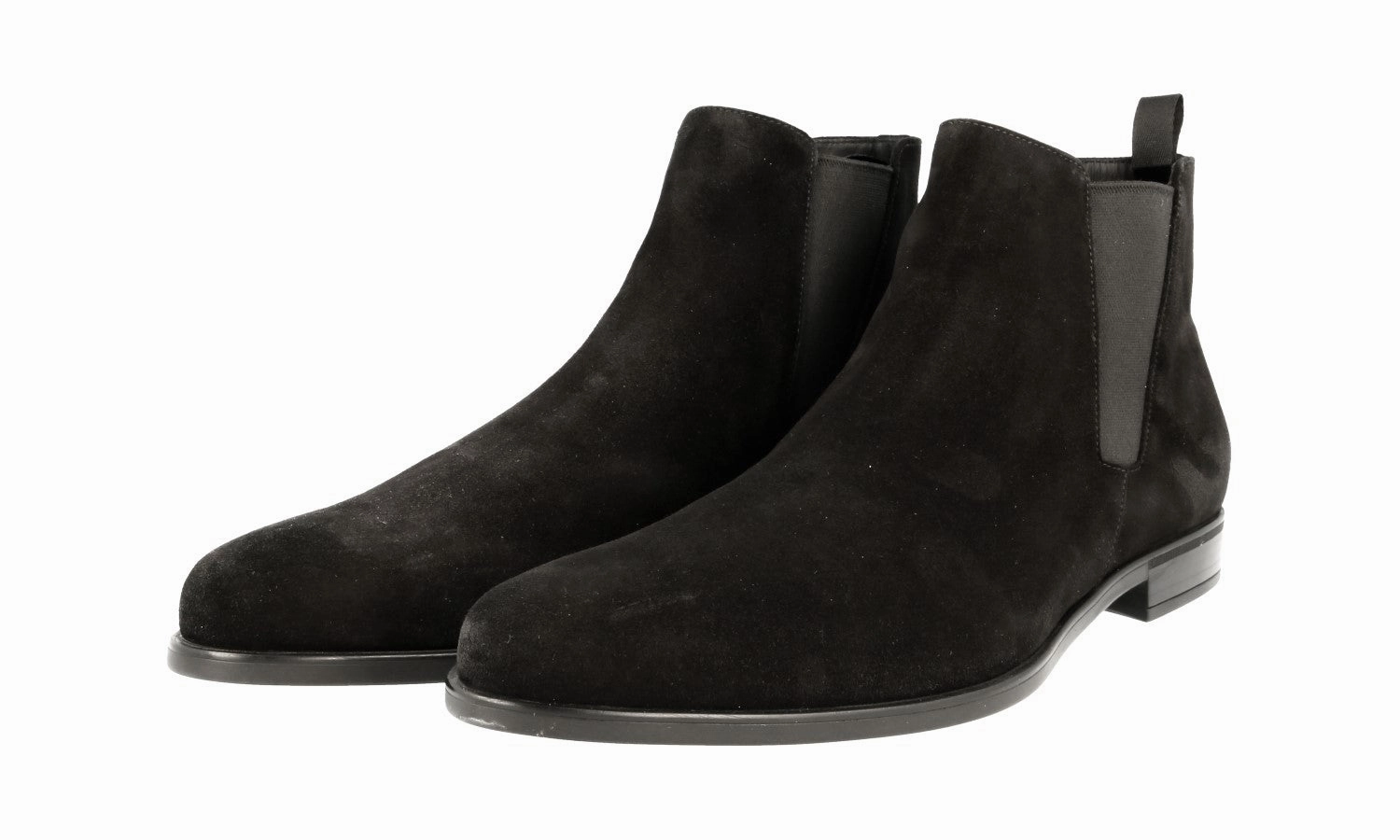 Prada Men's Black Leather Half-Boot 2TE073 Chic Style City Style