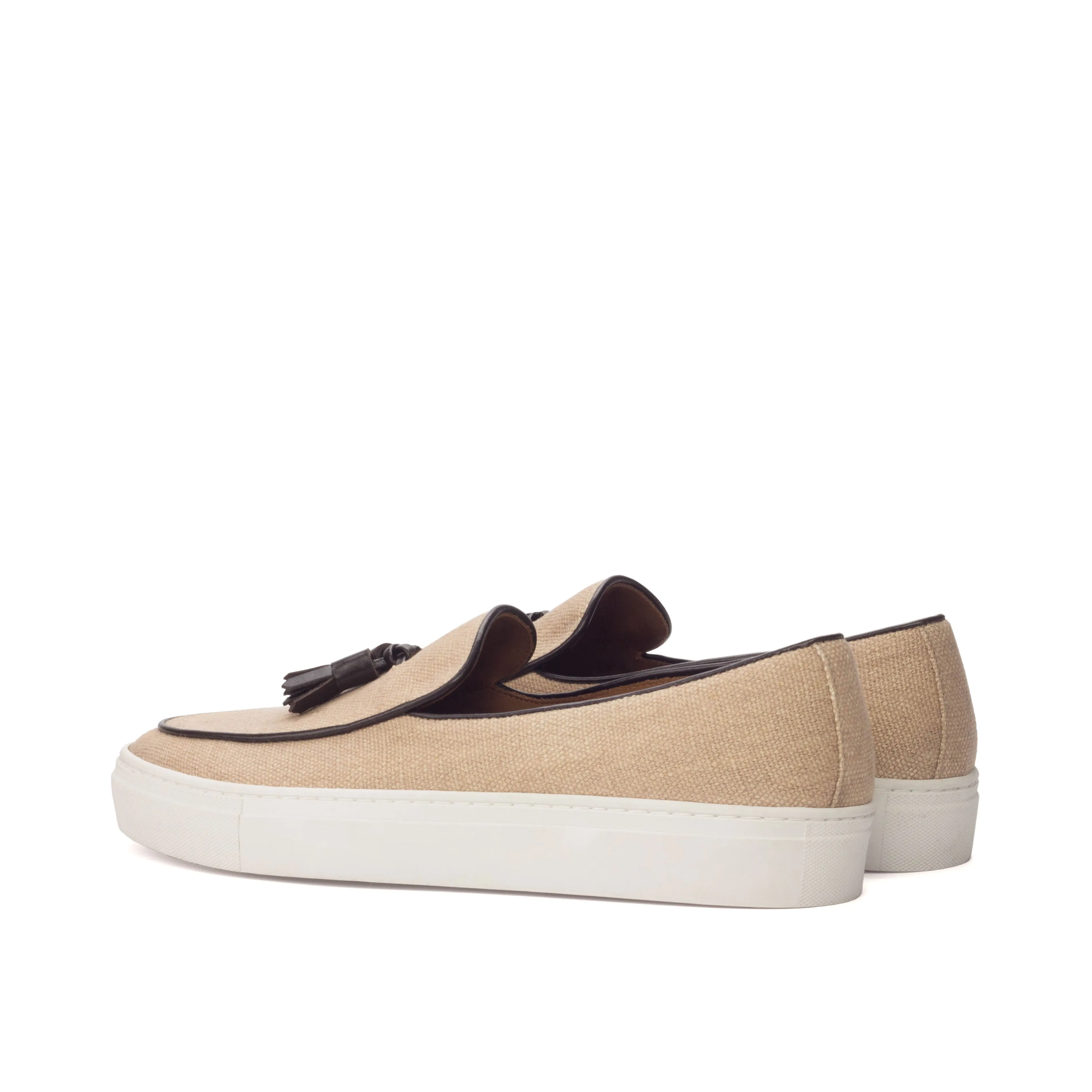 Tan Linen Belgian Sneakers minimalist - design - elegance shoes