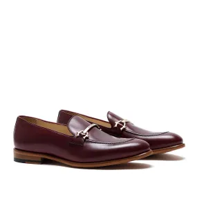 Burgundy Calf Horsebit Loafer Open Steps