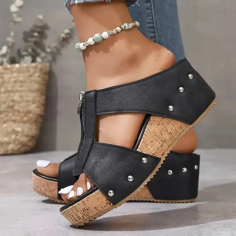 Lena Wedge Orthopedic Sandals Shock Ease