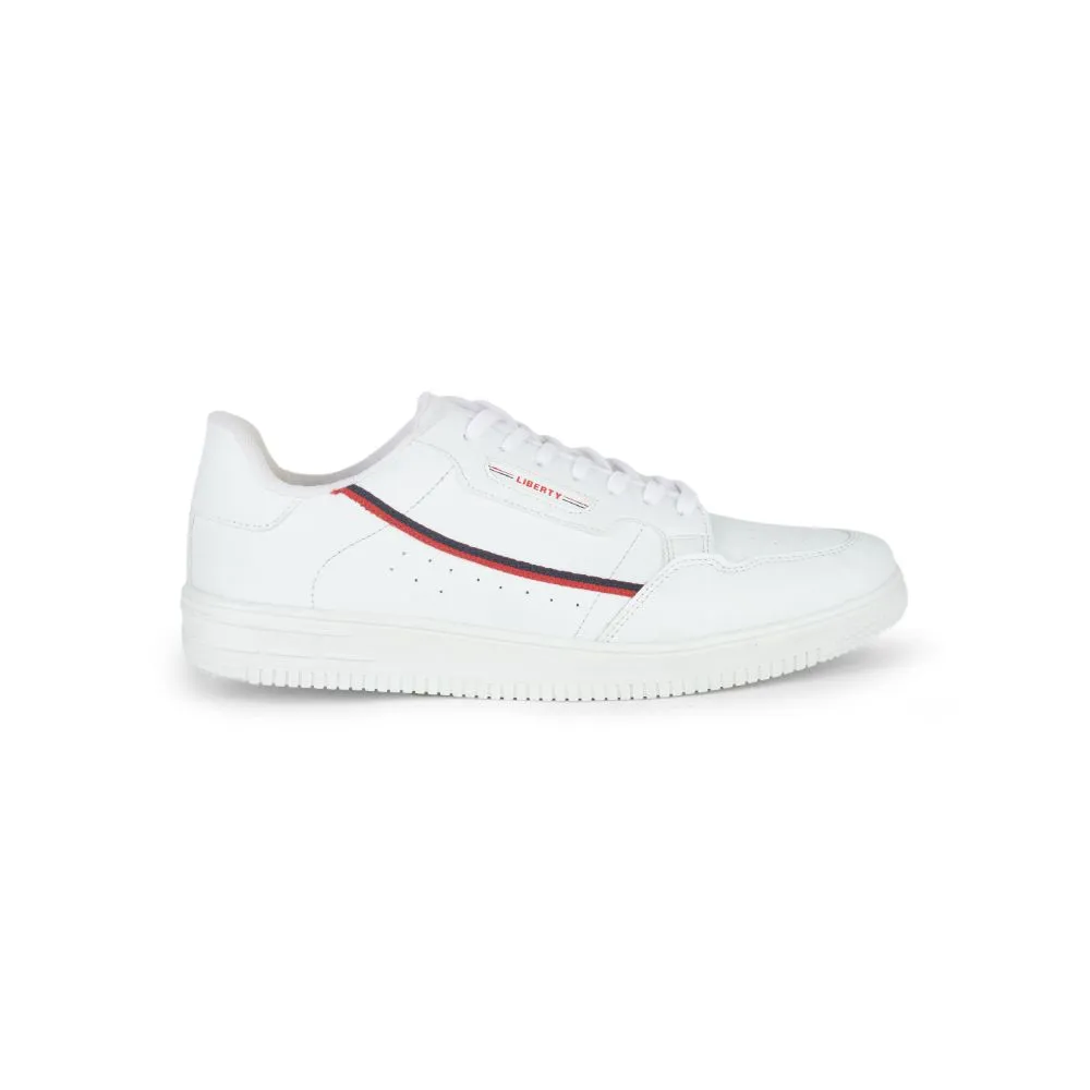 Gliders White Lacing Sneakers For Men SNK-701 By Liberty long - lasting - durability shoes