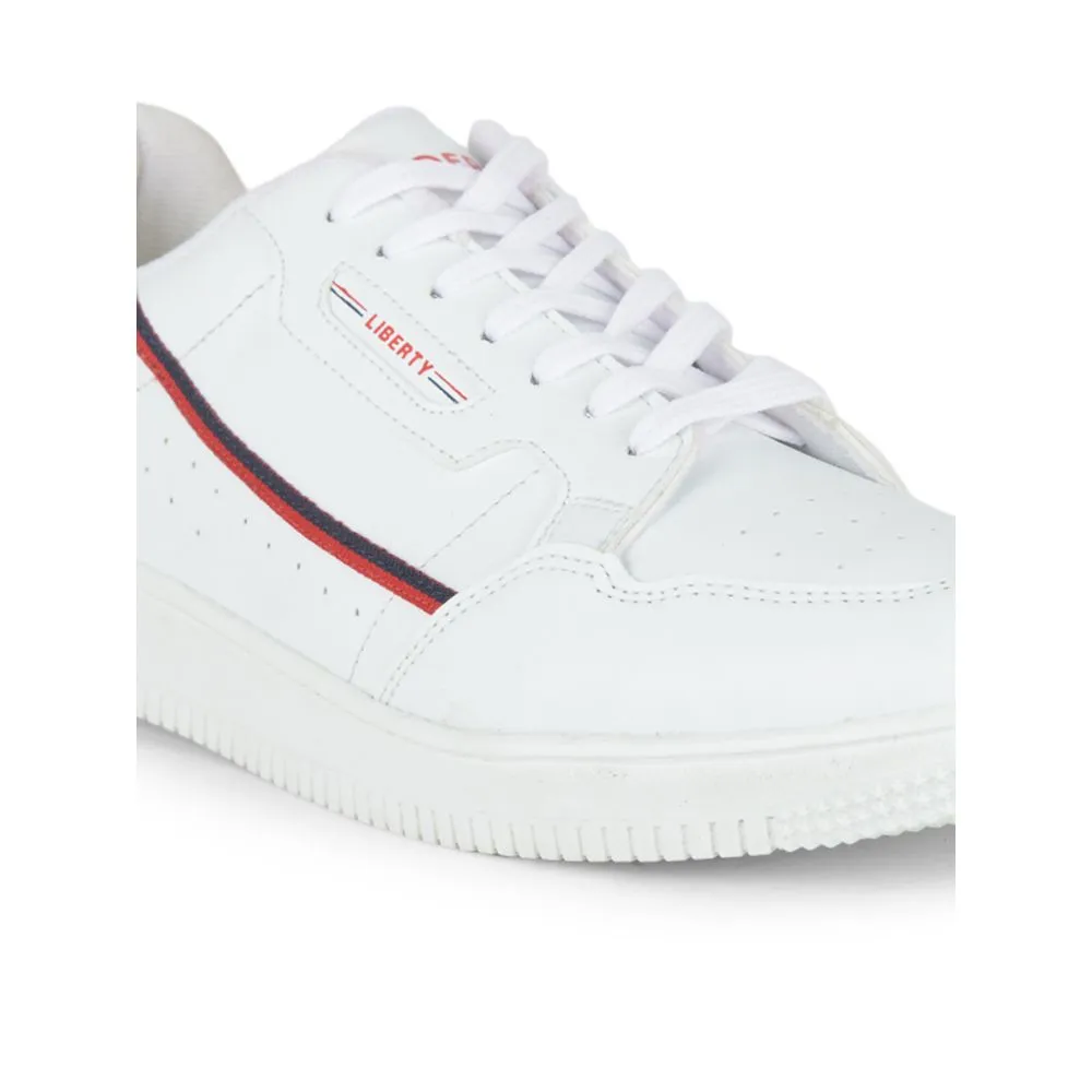 running headlamp Gliders White Lacing Sneakers For Men SNK-701 By Liberty