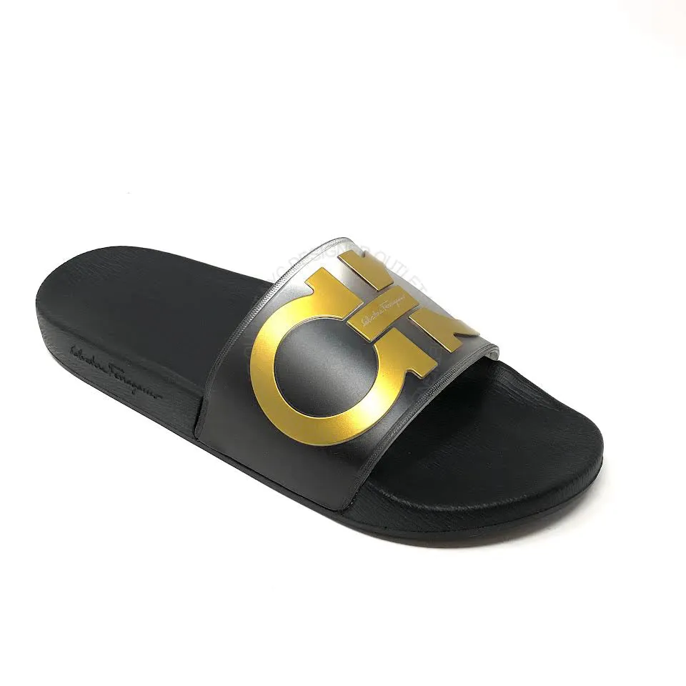 Ferragamo Groove Slides Quick Fit Relaxation ergonomic