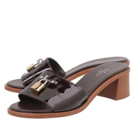 Louis Vuitton Amarante Vernis Lock It Mules 35 Island Vibe