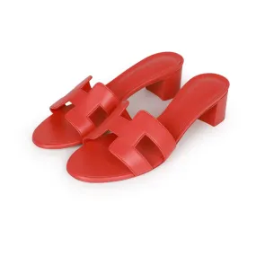 Top quality Hermes Oasis Sandals Rose Jaipur Calfskin 37 Comfort Curve TPU Stability