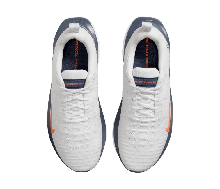 memory foam shoes Men??s Nike React Infinity Run 4 (Platinum/Total Orange)