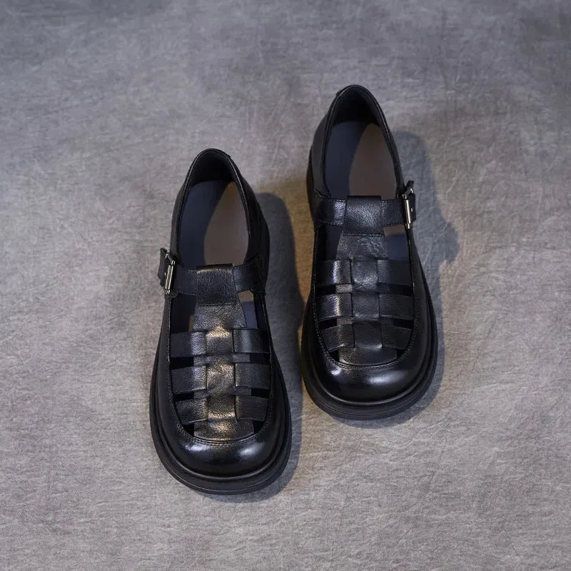 Cool Touch Lily Faux Leather Low-Heel Roman Sandals