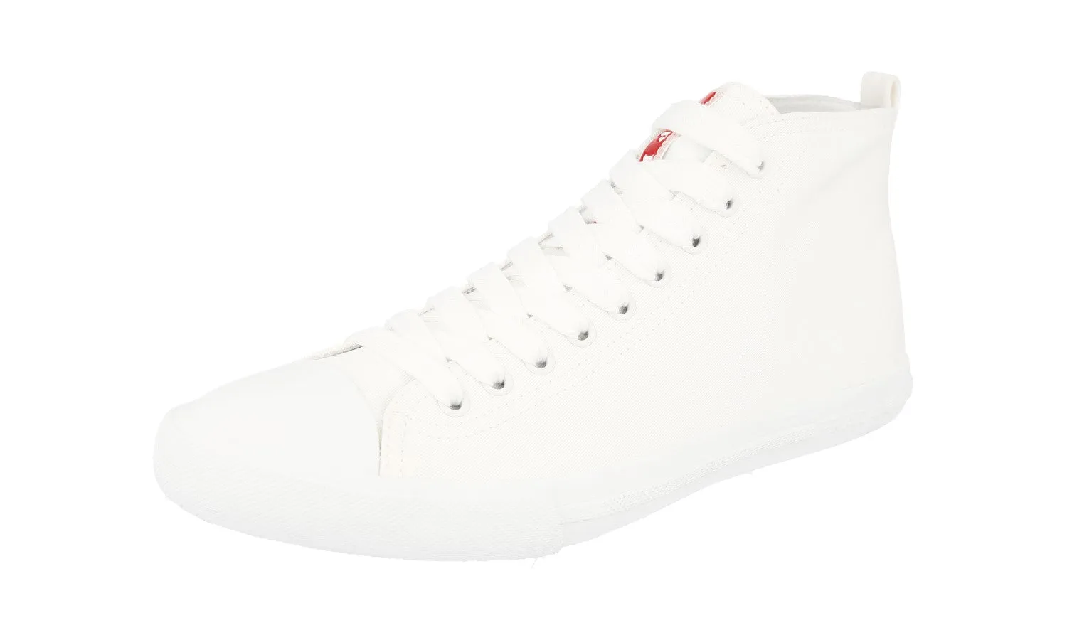 Prada Men's White High-Top Sneaker 4T2583 Shock-absorbent Reinforced Stitch Bonding