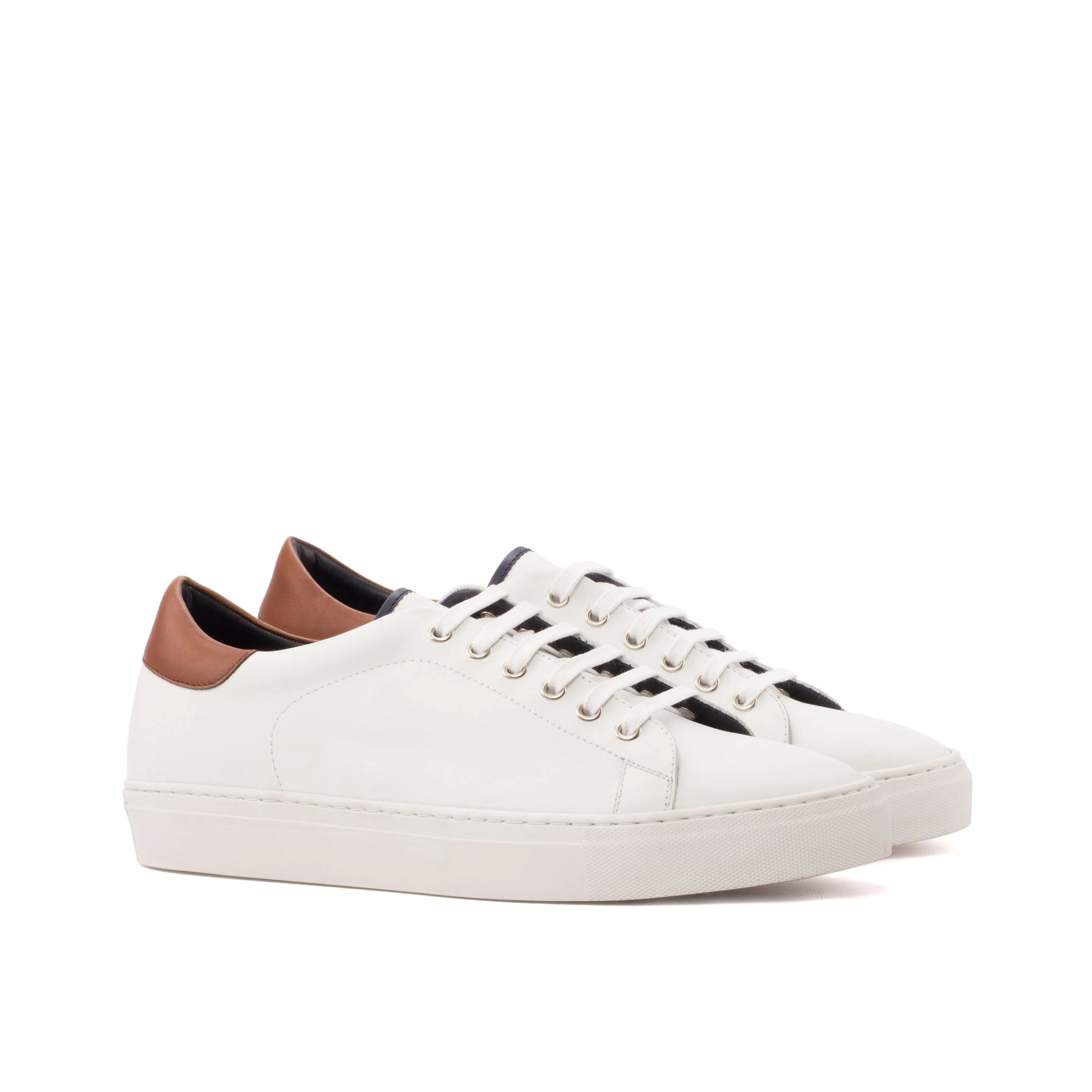 White Nappa Leather Classic Trainers casual - walking shoes