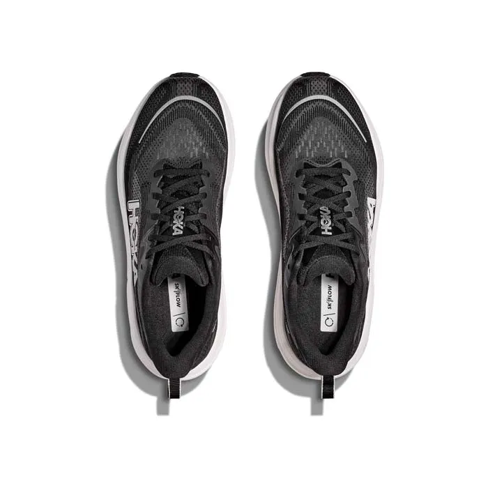 Mens Hoka Skyflow Wide in Black/White Relax Walk