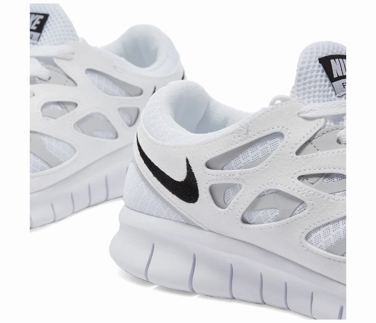 Men's Nike Free Run 2 (White/Black) under - pronation roller skating shoes