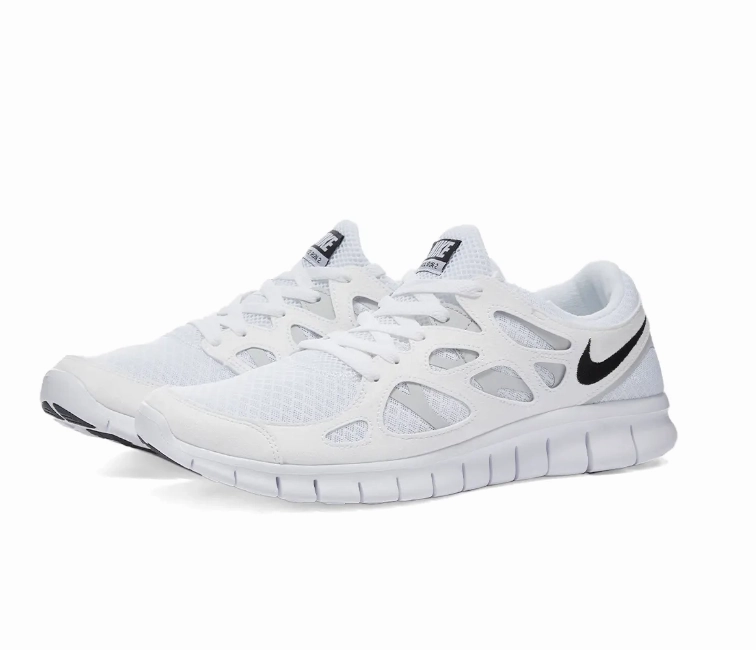 Men's Nike Free Run 2 (White/Black) running shoes for men in their 50s Flexibility