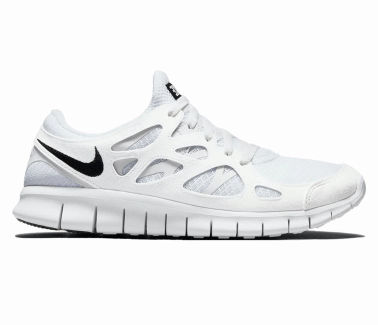 Men's Nike Free Run 2 (White/Black) 5K runs leather upper durability