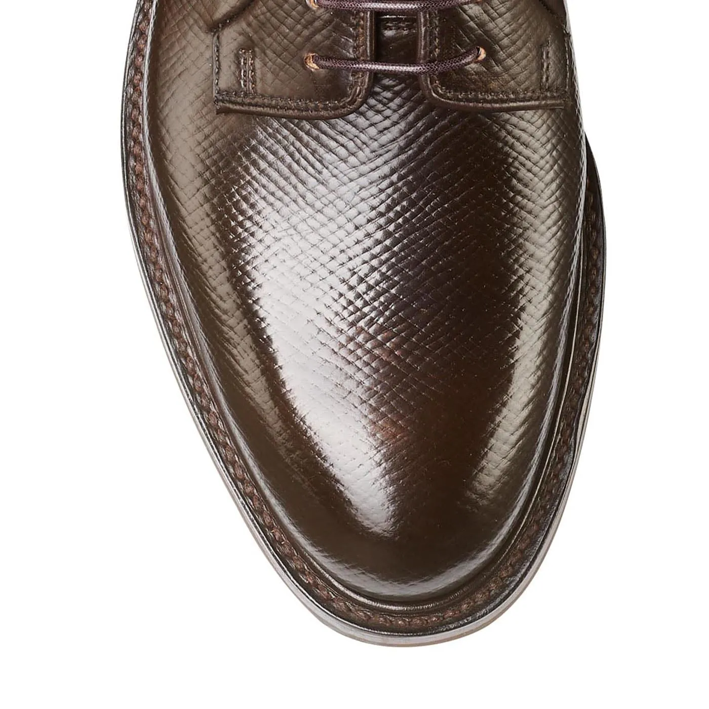 Lanark 5 Dark Brown Hatch Grain Cordovan Custom Edge