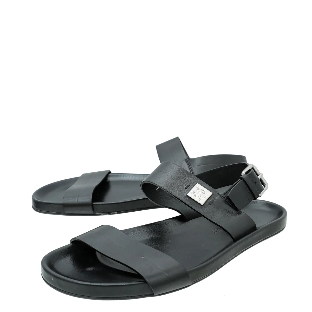 Anti Odor Outdoor Explorers Everywhere Fit Louis Vuitton Black Flat Sandal 8