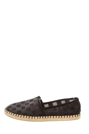 Slip On Style Dream Path Louis Vuitton Black Glitter Checkerboard Espadrille SZ 38