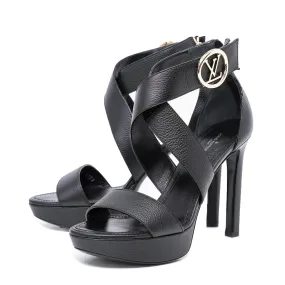 Move Bold Fashionable Louis Vuitton Black Horizon Platform Sandals 38