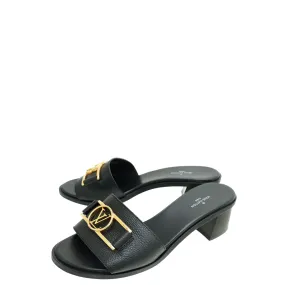 Office Smart Louis Vuitton Black Lock It Mules 38