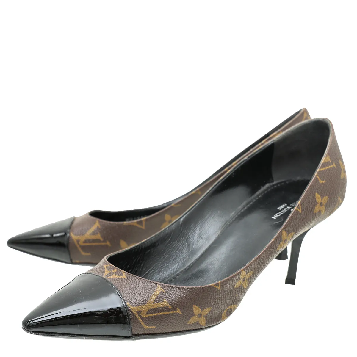 Louis Vuitton Black Monogram Cherie Pump 38.5 Mesh Upper Japan Neat