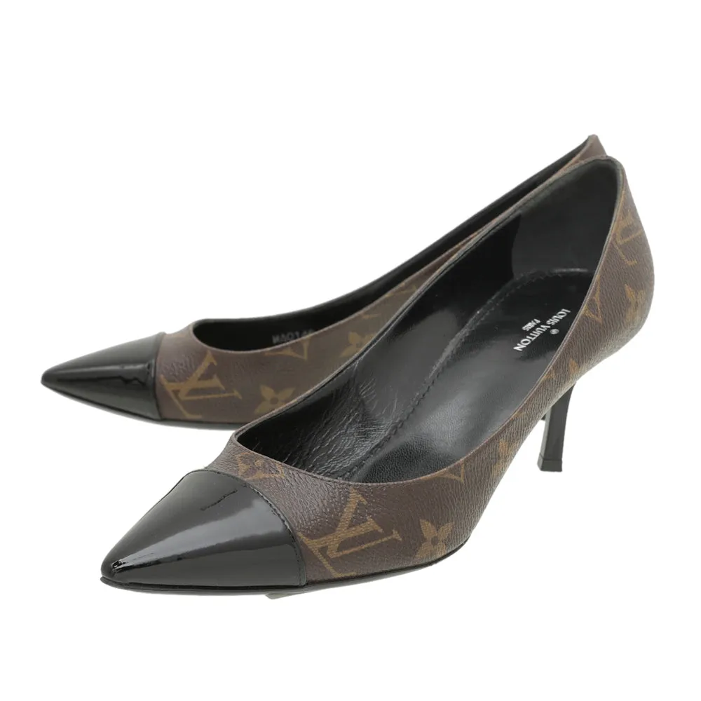 Quick Dash Louis Vuitton Black Monogram Cherie Pumps 35.5