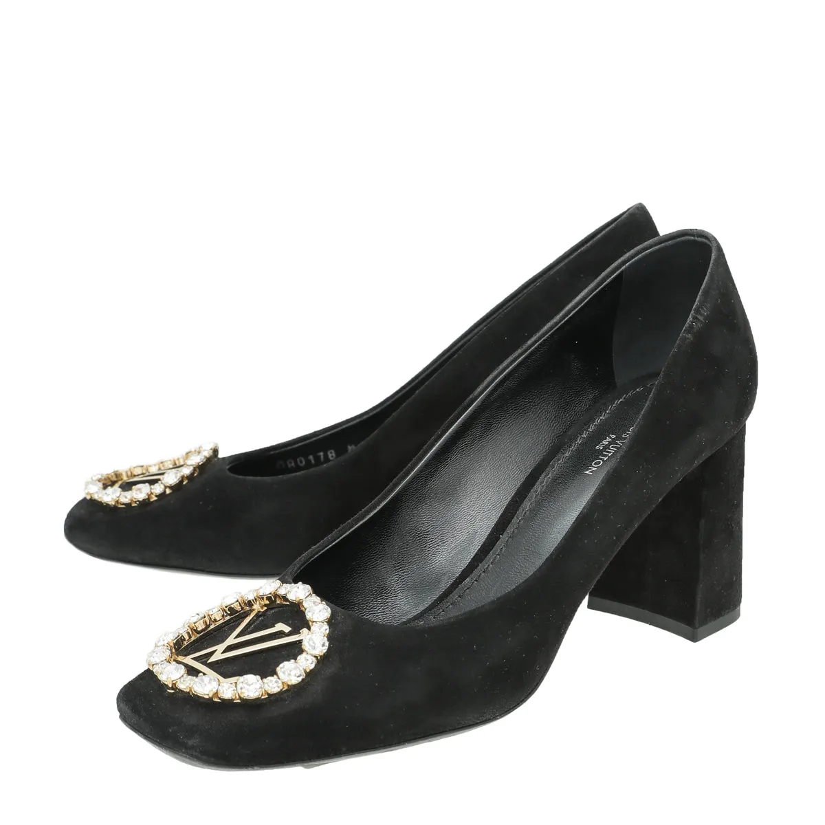 Secure fit Louis Vuitton Black Suede Madeleine Pump 36.5