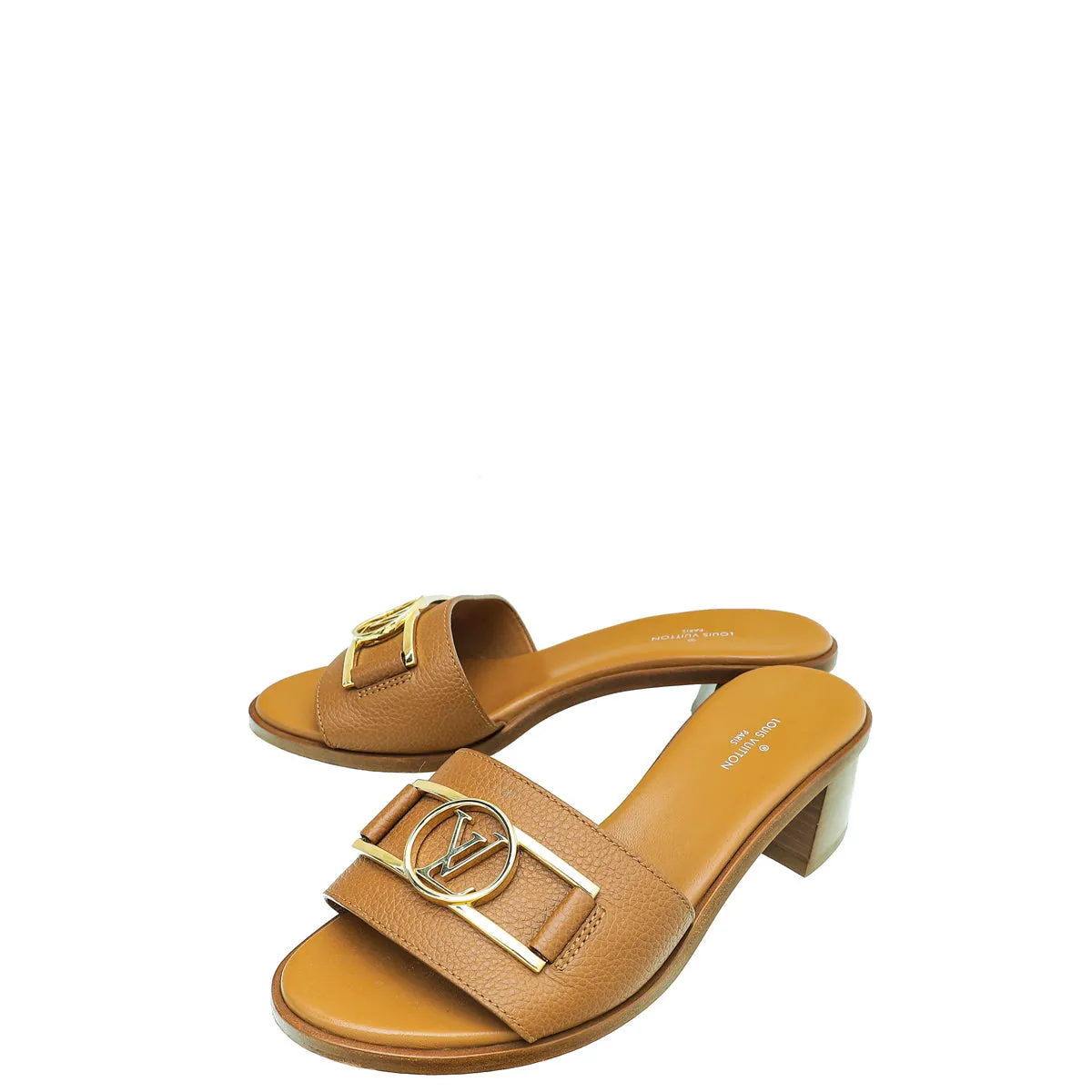 photo shoot Strap Mode Louis Vuitton Cognac Lock It Mule 36