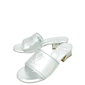 Bounce Edge Calm Tone Louis Vuitton Metallic Silver Magnetic Mules 37.5