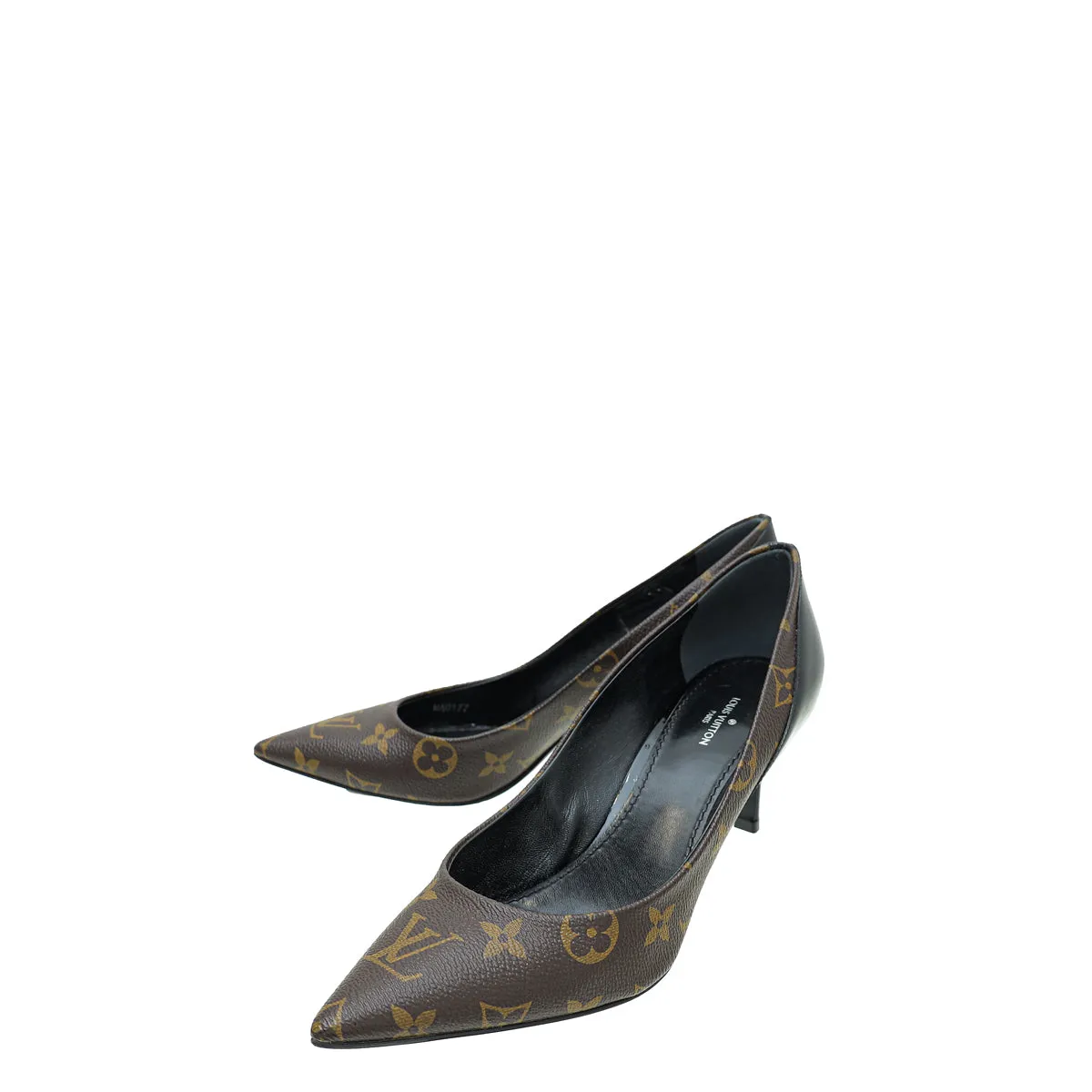 Louis Vuitton Monogram Black Cherie Pump 38 Durable Construction Modern Bold
