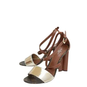 Louis Vuitton Monogram Odyssey Heeled Sandals 37 Love Path