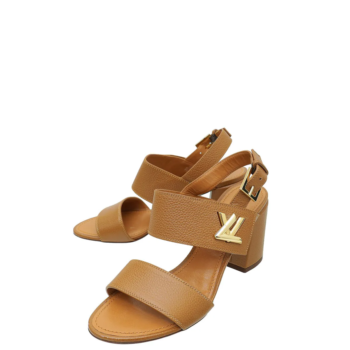 Louis Vuitton Tan Horizon Sandals 38.5 Fitness Vibe Air Dry