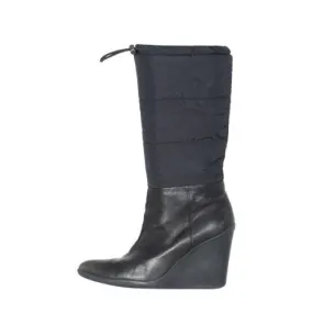 Commute Light Ankle Support Prada Sport Leather & Puffer Wedge Boots