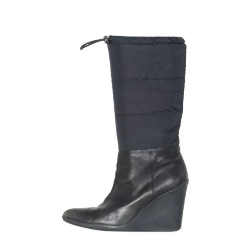 Commute Light Ankle Support Prada Sport Leather & Puffer Wedge Boots
