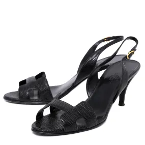 Top quality Hermes Noir Night Reptile Sandals 39 Peace Mood