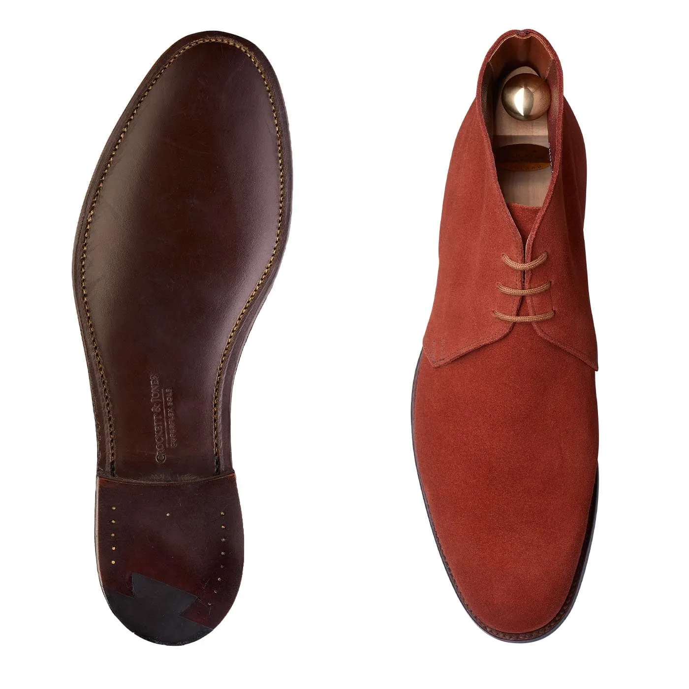 Elastic Material Chukka Terracotta Suede