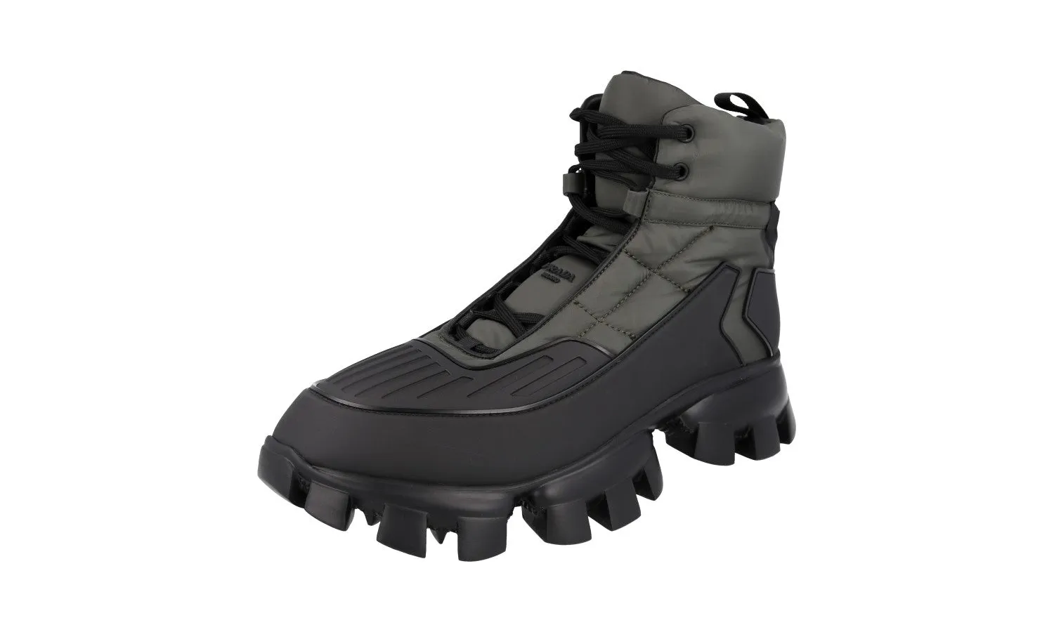 Bendable Prada Men's Grey Cloudburst Thunder High-Top Sneaker 2TG189