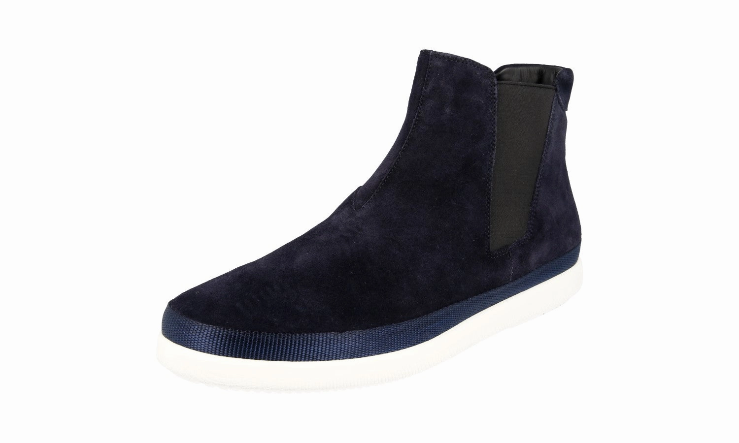 Prada Men's Blue Leather Half-Boot 4T3154 Classic Outfit