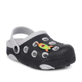 Flexible Step Lucy & Luke Black Casual Slingback Clogs For Kids LPMXT-823 By Liberty