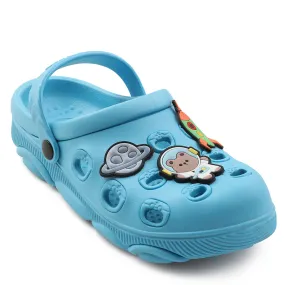 Lucy & Luke Blue Slingback Clogs For Kids LPMXT-K834 By Liberty Easy Clean mesh material