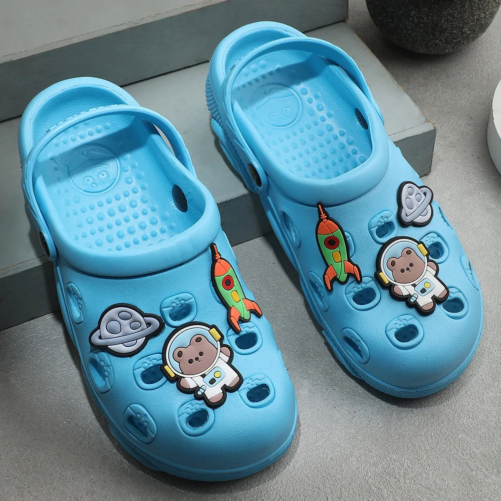 Lucy & Luke Blue Slingback Clogs For Kids LPMXT-K834 By Liberty Relaxation Sandal Comfy Relax Shoes