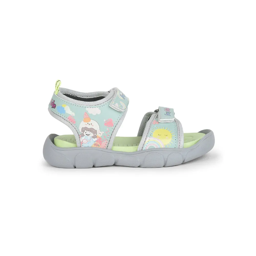 Non-slip Fit Lucy & Luke Casual Light Green Sandal For Kids FLYNN-41 By Liberty
