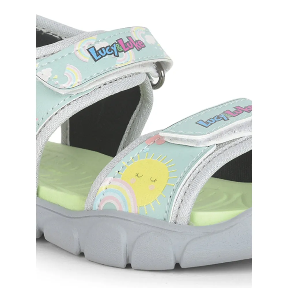 Lucy & Luke Casual Light Green Sandal For Kids FLYNN-41 By Liberty Summer Ease Durable Comfort