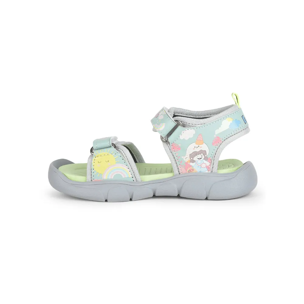 Flexible Lucy & Luke Casual Light Green Sandal For Kids FLYNN-41 By Liberty