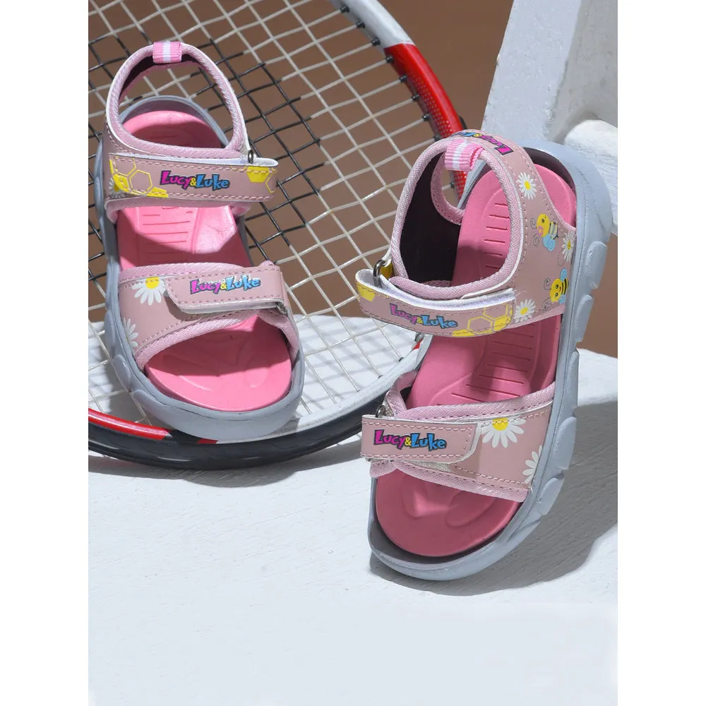 Flexible Walking Comfortable Outdoor Sandals Lucy & Luke Casual Pink Sandal For Kids FLYNN-41 By Liberty