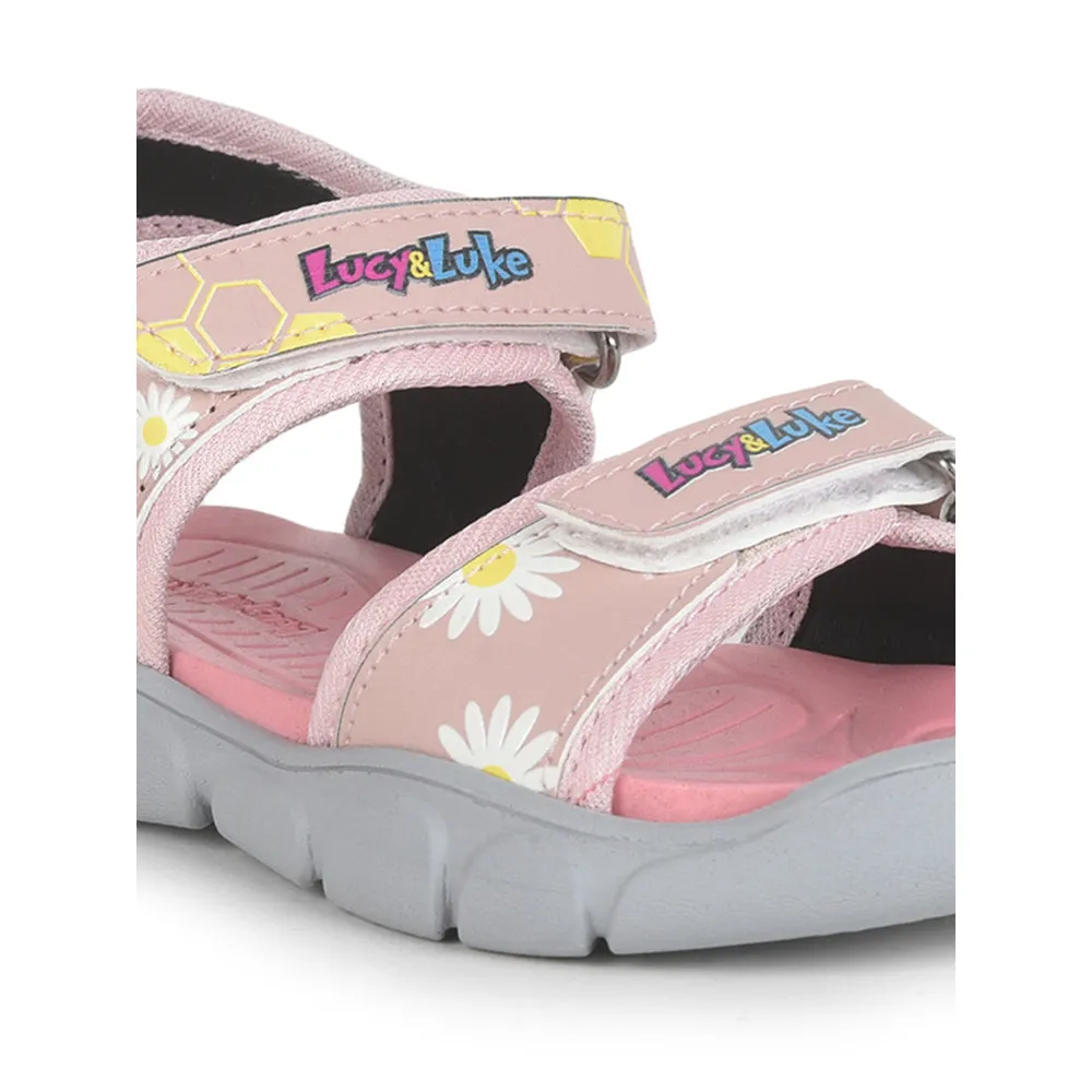 Lucy & Luke Casual Pink Sandal For Kids FLYNN-41 By Liberty Trendy Travel Sandals Foot Care