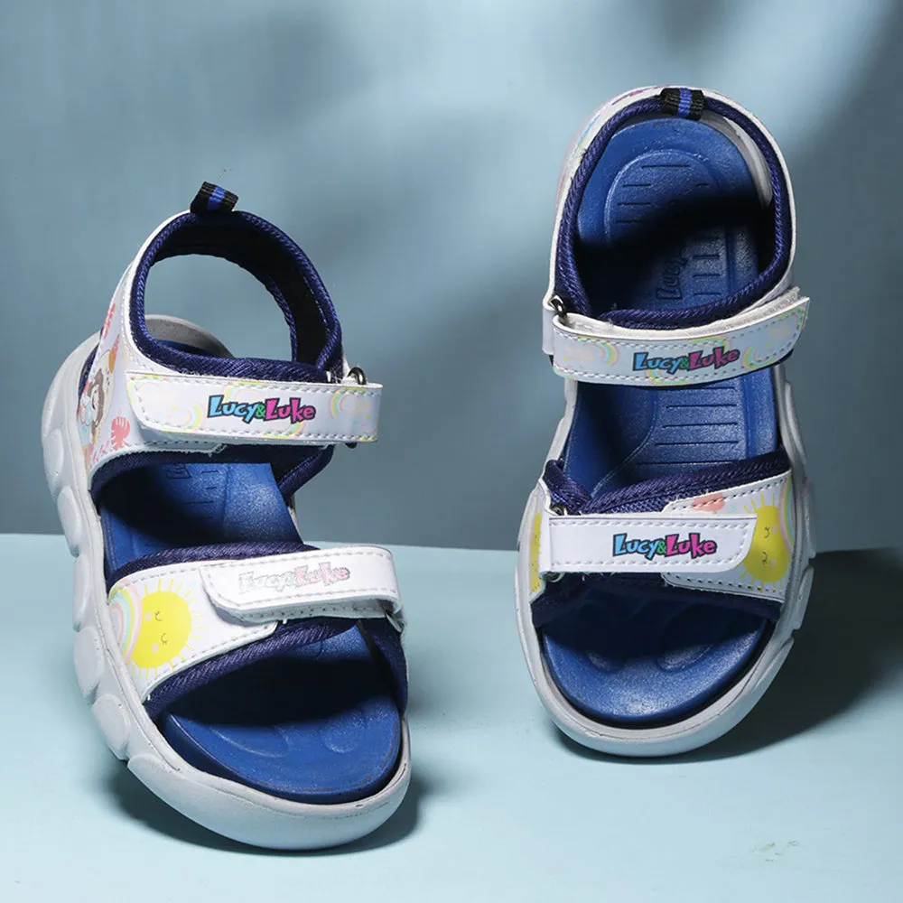 Lucy & Luke Casual Sky Blue Sandal For Kids FLYNN-41 By Liberty No Rub Flexible Grip